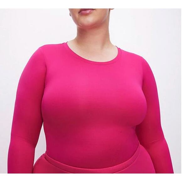 Good American Scuba Crew Neck Long Sleeve Bodysuit | 2XL, Pink NEW $95 - Picture 4 of 4